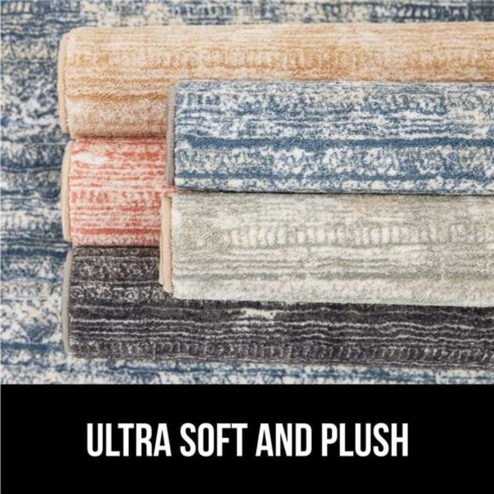 Abstract Area Rug, Slip-Resistant, Durable Rubber Backing, Soft Accent Rugs - Picture 5 of 6